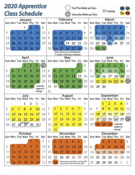 Apprentice Calendar NECAIBEW Electrical Training Center